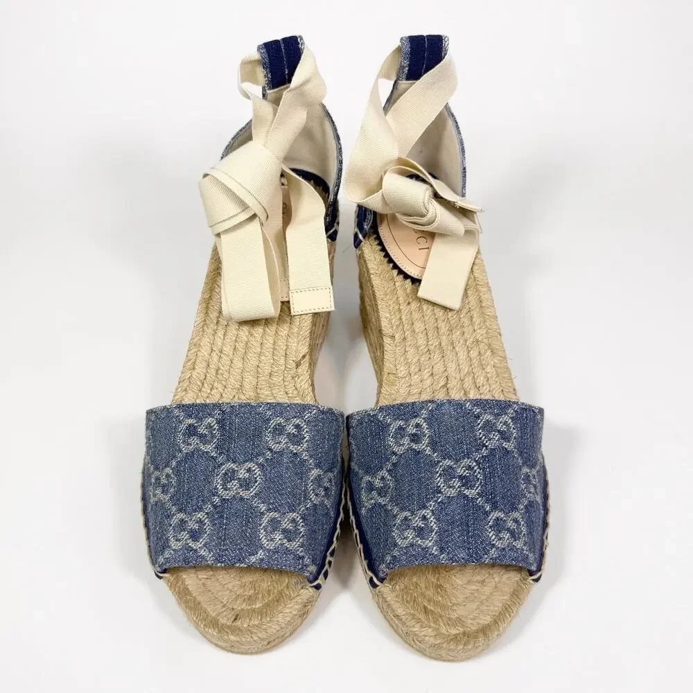 Gucci Pilar Denim Wedge Heel  - Women’s 7 - Picture 4 of 8